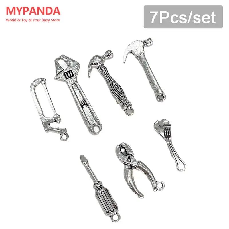 

New 7Pcs 1:12 Dollhouse Miniature Repair Tool Screwdriver Hammer Wrench Model Kids Pretend Play Toy Doll House Accessories