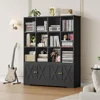 Bookshelf and Bookcase, Double Wide Bookshelfs with 4 Doors,  Kids Bookshelfs with Storage Large Open Bookshelf Kids Book Shelf 5