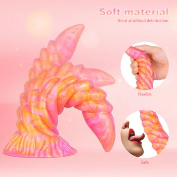 Silicone Animal Dildo Huge Monster Dragon Dildo with Suction Cup Screw Thread Anal Plug Anal Toys Female Sex Toys for Women 4