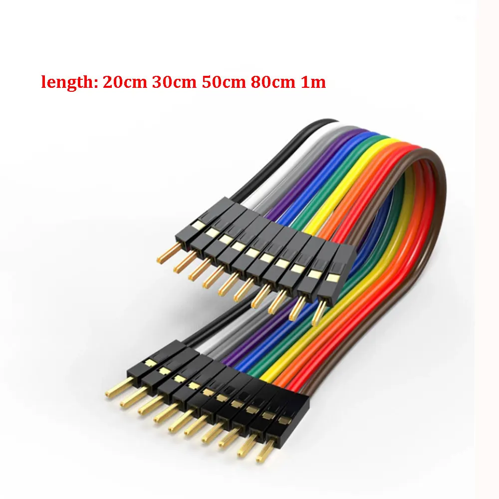 Versatile 10-Pin Jumper Wire Cable Set - Male/Female Connectors, Multiple Lengths