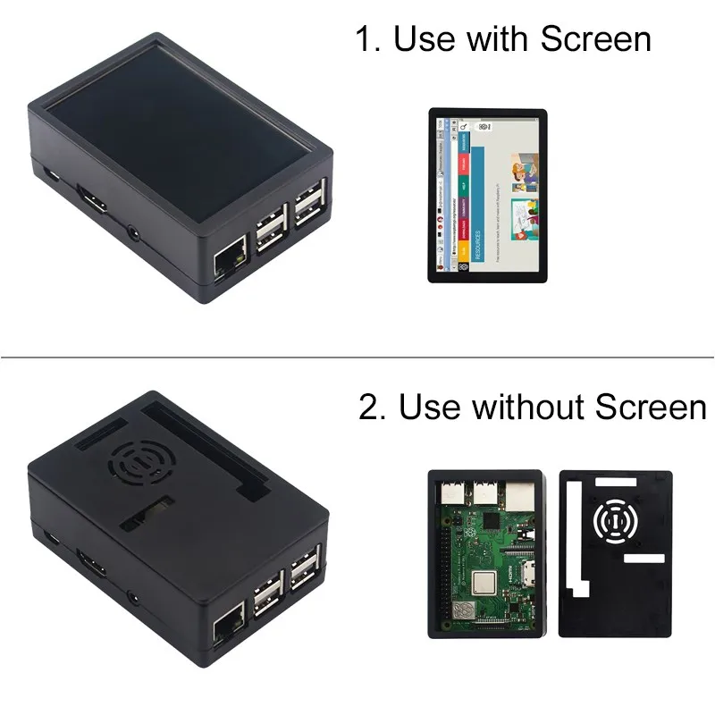 Raspberry Pi 3 B Carcasa De Plástico ABS, Ventilador De Refrigeración De 5V, Pantalla Táctil De 3,5 Pulgadas - AliExprs