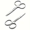 Stainless Steel Eyebrow Scissors Facial Hair Small Grooming Scissors - Eyebrow, Nose Hair & Beard Trimming Scissors For Men And 2