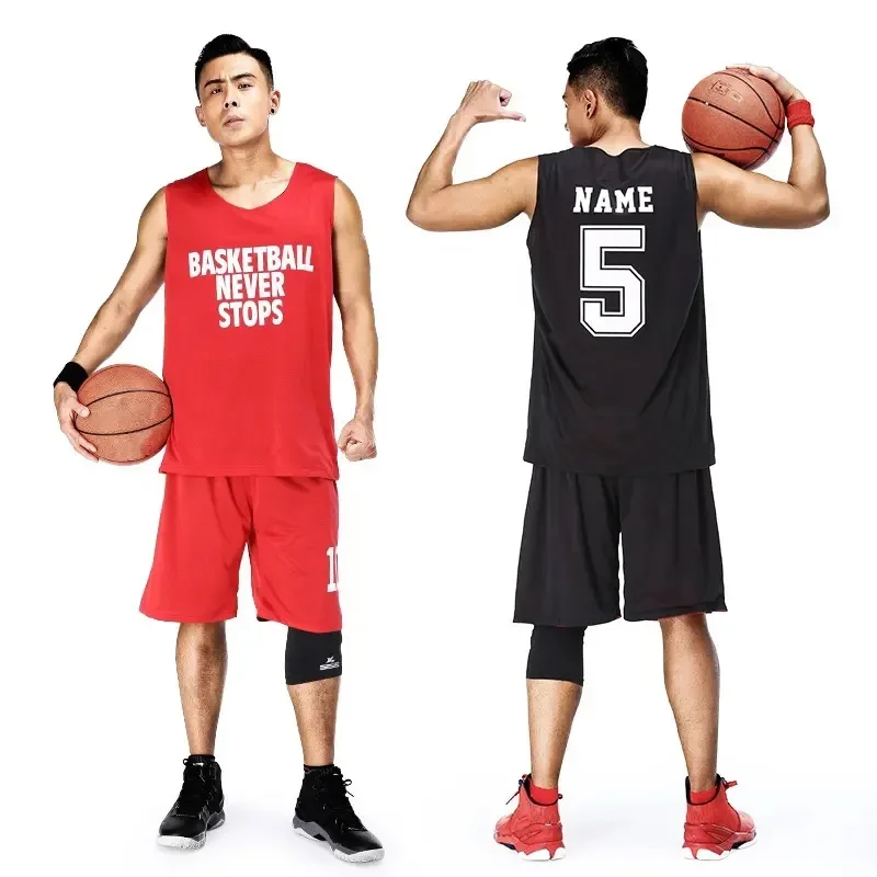 Men Basketball Shirt Sublimation Reversible Basketball Uniform Professional Throwback Jersey Breathable Jersey