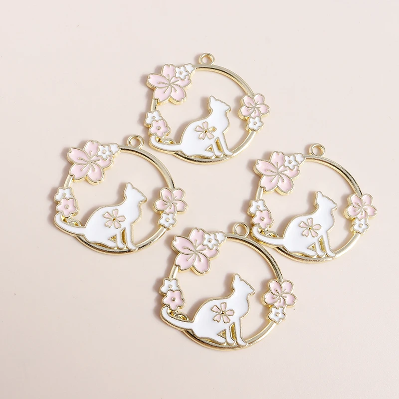 10 stücke Nette Mix Emaille Katze Charms DIY Schmuck Machen Tier Charms Anhänger für Halskette Ohrringe Zubehör – Detail 35
