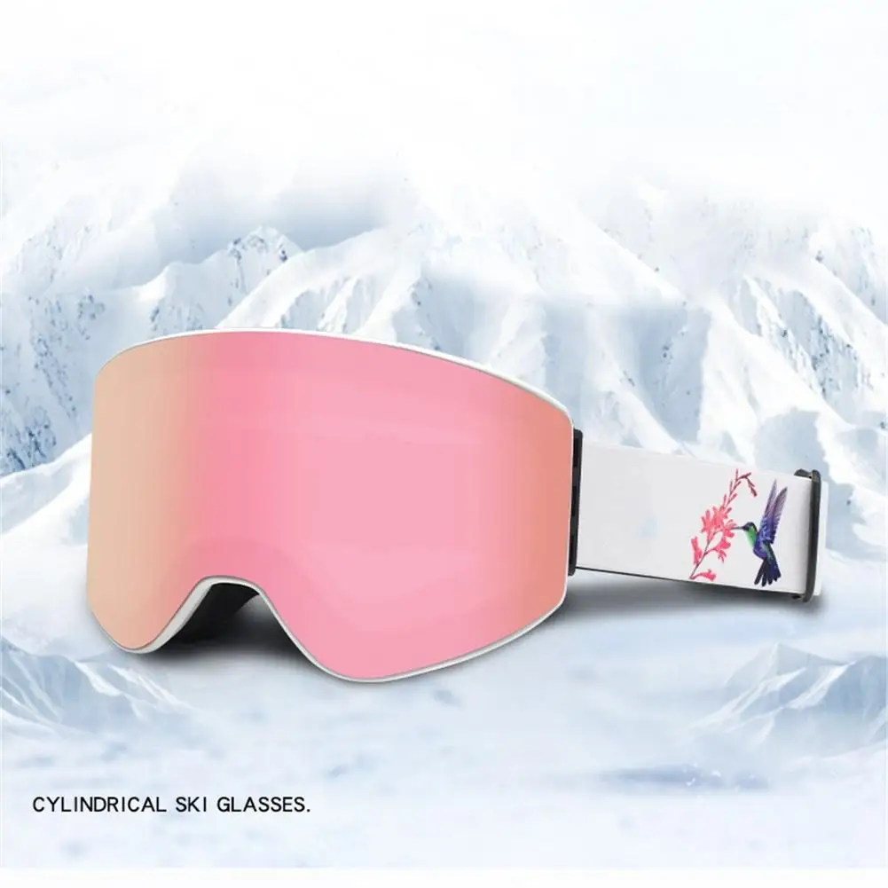 Ski Goggles Double Layers Coated Lens Anti fog Anti impact Outdoor