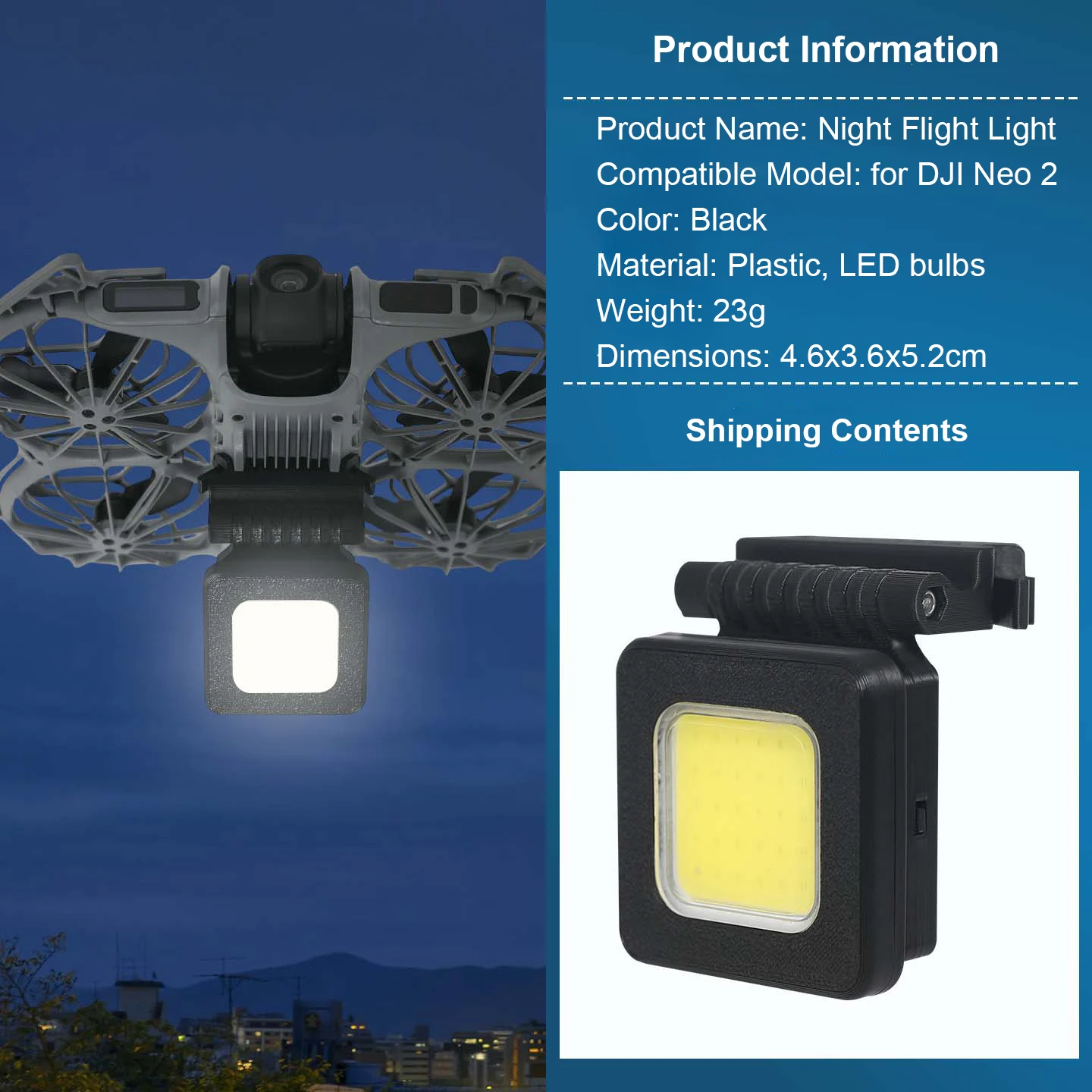 Lampe LED Drone DJI Neo 2 - Feu de Navigation Nocturne Rechargeable