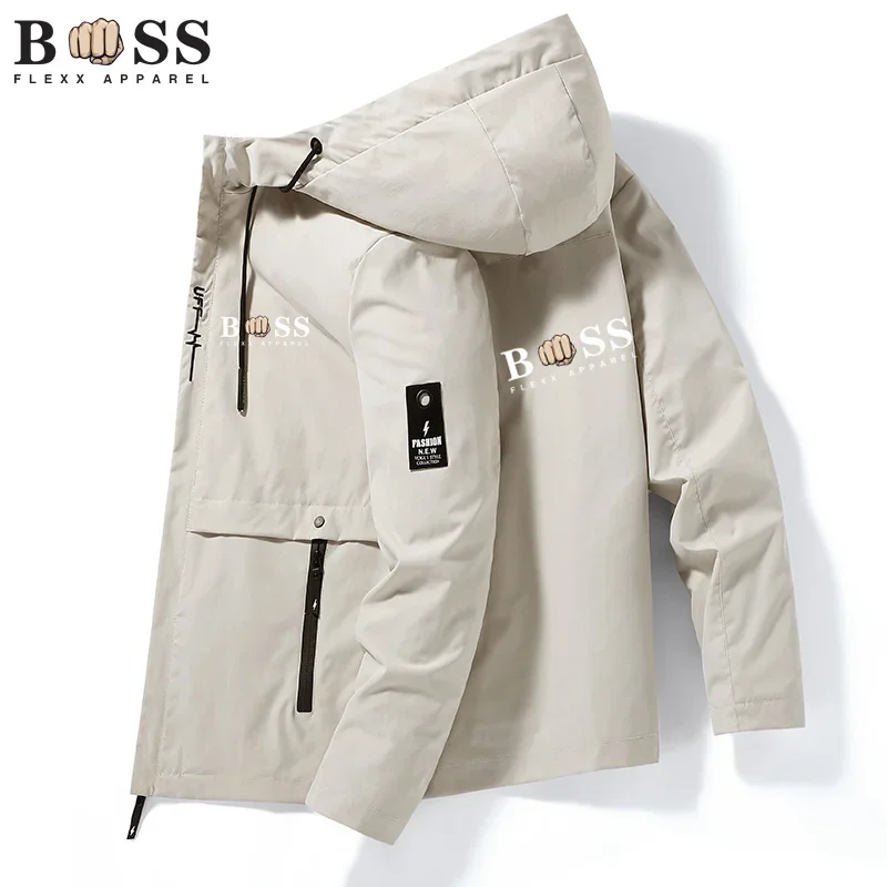 BSS FLEXX APPAREL Jacket Men's Windbreaker Zip Coat Spring Autumn Casual Work Jacket Fashion Outdoor Adventure