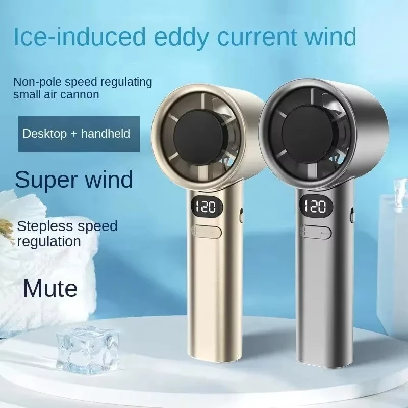 Handheld Fan Cooling Fan New Mini Handheld Fan 120 Speed Portable Desktop Fans Instant Cooling with Ice Mode Rechargeable Stylish Personal Fan for Women