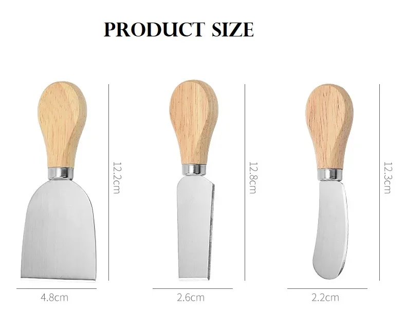 Description Picture 3 of item1Pcs Steel Stainless Cheese Cutter Knives Bamboo Wood Handle Cheese Slicer Cheese Cutter Kitchen Baking Tool