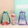650ml Cute Kids Water Bottle with Straw Free BPA Leakproof Outdoor Portable Children's Cups School Water Bottle for Children