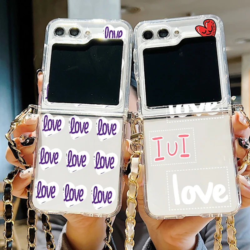 Cartoon Love Soft Lanyard Shockproof Crossbody Clear Phone Case