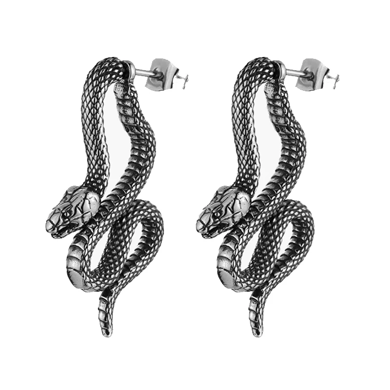 Punk chinesische Drachen Ohrringe für Frauen Geschenk Edelstahl einzigartige hübsche Männer loong Ohr stecker Vintage männliche Schmuck Accessoires – Detail 6