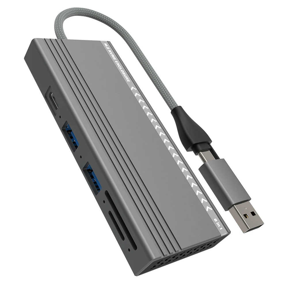 ƮϿ M.2 NVMe/SATA ϵ ̺ ̽, USB C ŷ ̼, PD100W ָ Ʈ ̺, 2 USB 2.0 Ʈ, SD/TF ī 