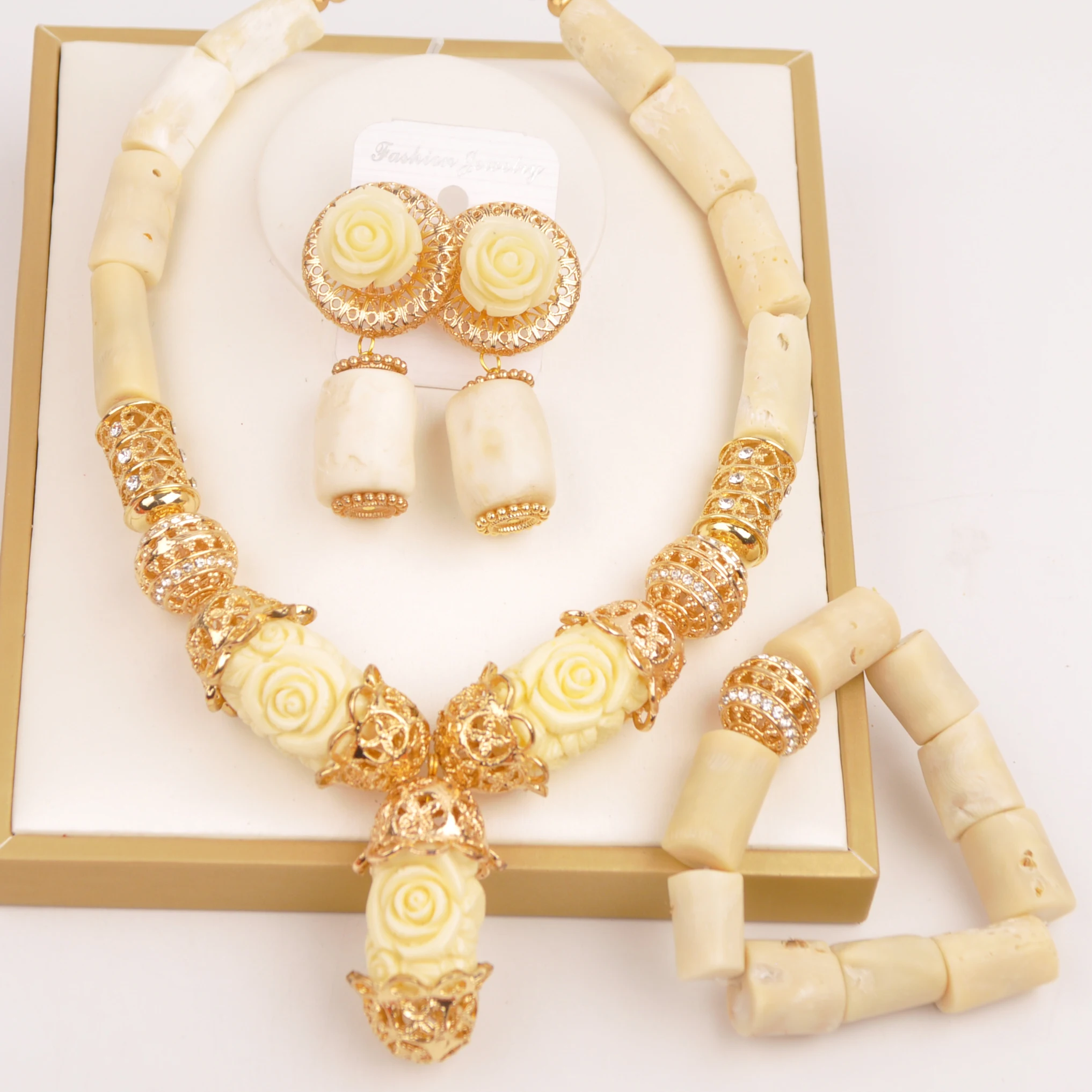 

African White Coral Jewelry Set Nigerian Wedding Necklace Bridal Jewelry Sets