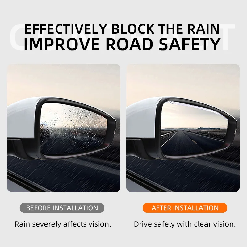 Transparent Car Side Rearview Mirror Rain Eyebrow Sun Visor For Chery Tiggo 8 7 6 4 3 5x Pro Arrizo Omoda 5 FX Fulwin Face QQ rearview mirror rain shield,rearview mirror rain eyebrow,car rearview mirror visor,rearview mirror rain guard,rearview mirror visor