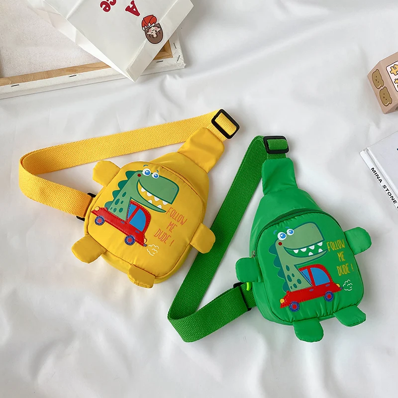 

1pc 2022 Cute Cartoon Toddler Baby Harness Outdoor Travel Backpack Children's Bags Unisex Cross-body Handsome Dinosaur Chest Bag
