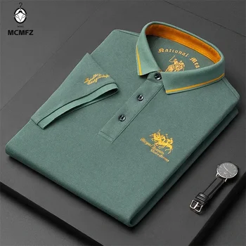 Camicia POLO a maniche corte moda casual ricamata da uomo Top comodo estivo
