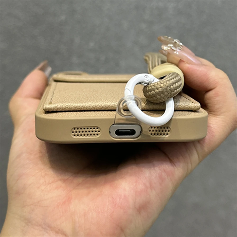 Personalised Leather Phone Case With Wrist Strap For Iphone Pro Max_voghion.com