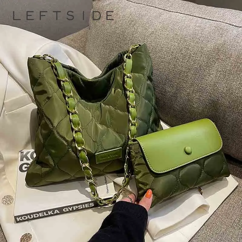 LEFTSIDE Soft Shoulder Side Bag for Women 2023 Trend Fashion Design Chain  Big Zipper Cloth Hand Tote Bags Handbags and Purse - AliExpress