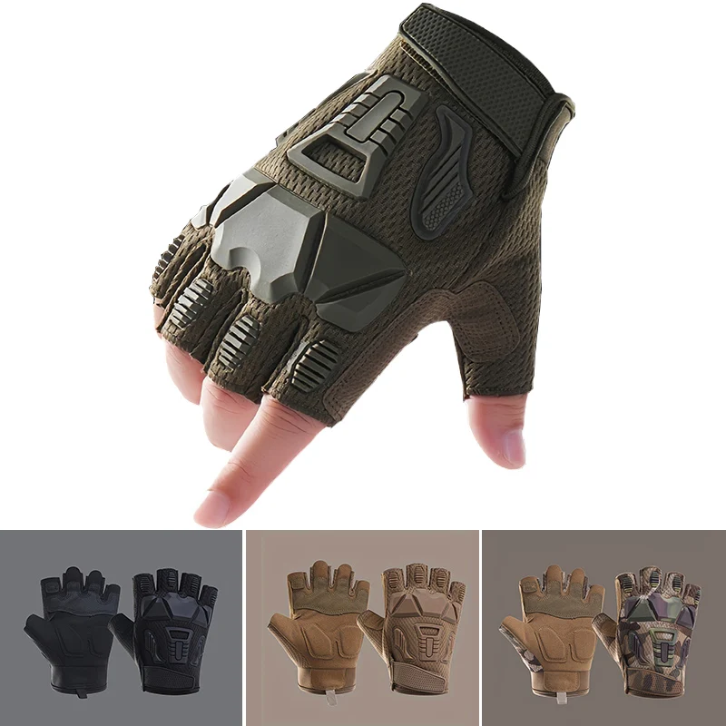 Hunting Tactical Gloves finger gloves sports gloves tactical gloves Half Finger Gloves Breathable non-slip Sports Cycling Hiking fishing Outdoor Equipment Men