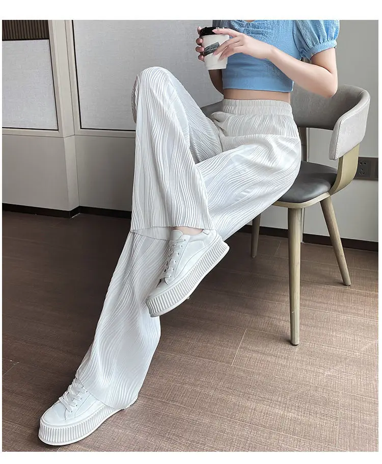 Streetwear Women's Water Ripple Wide Leg Pants
