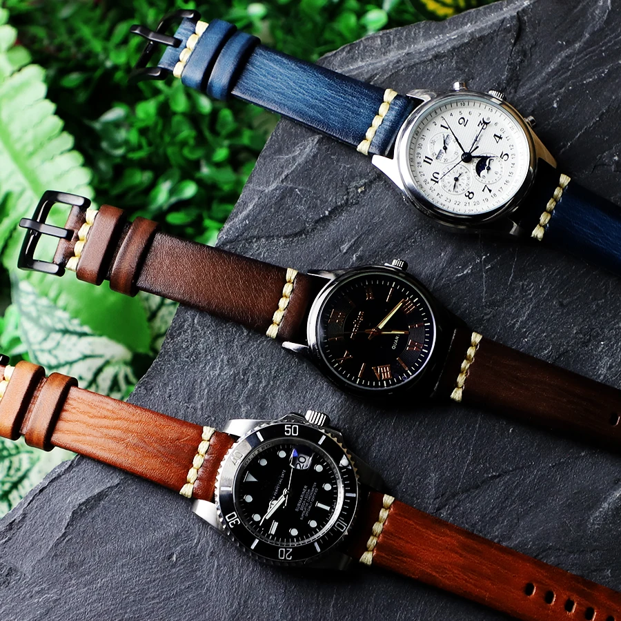 18mm 20mm 22mm 24mm Leather Watch Strap 