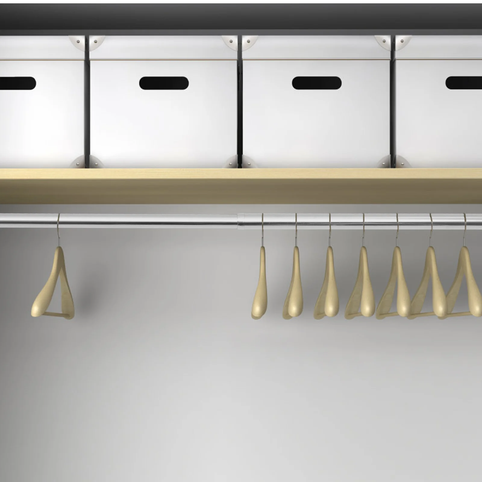 Adjustable Clothes Hanger Rod Rods for Closet Wardrobe Hanging Clothing Stainless Steel 4
