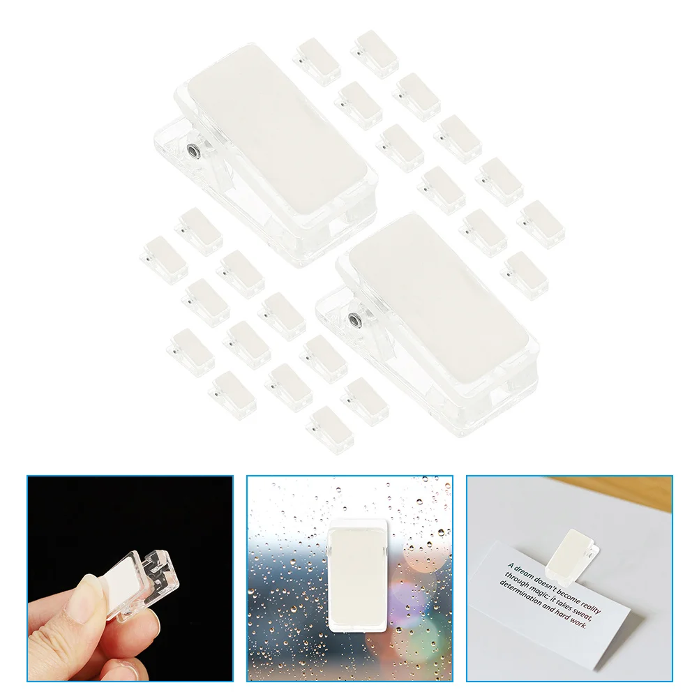 

25 Pcs Self-Adhesive Clip Office Supllies Id Cards Badge Holders Tapestry Office+supplies Plastic Wall Clips for Hanging