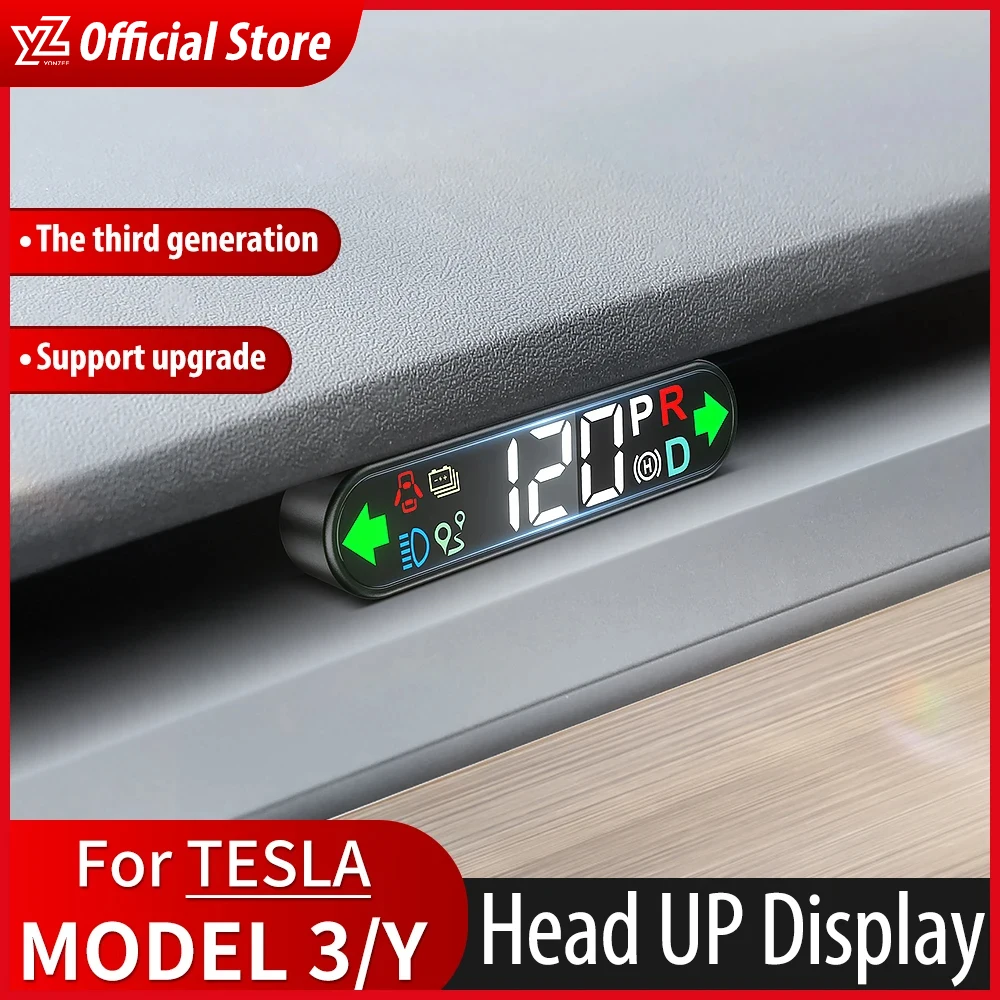 YZ HUD Head-up Display For Tesla Model 3 Model Y Dedicated Head-up Display Speedometer For TESLA Car Model3 ModelY Accessiores c1 hud head up display obd2 gps dual system digital speedometer water