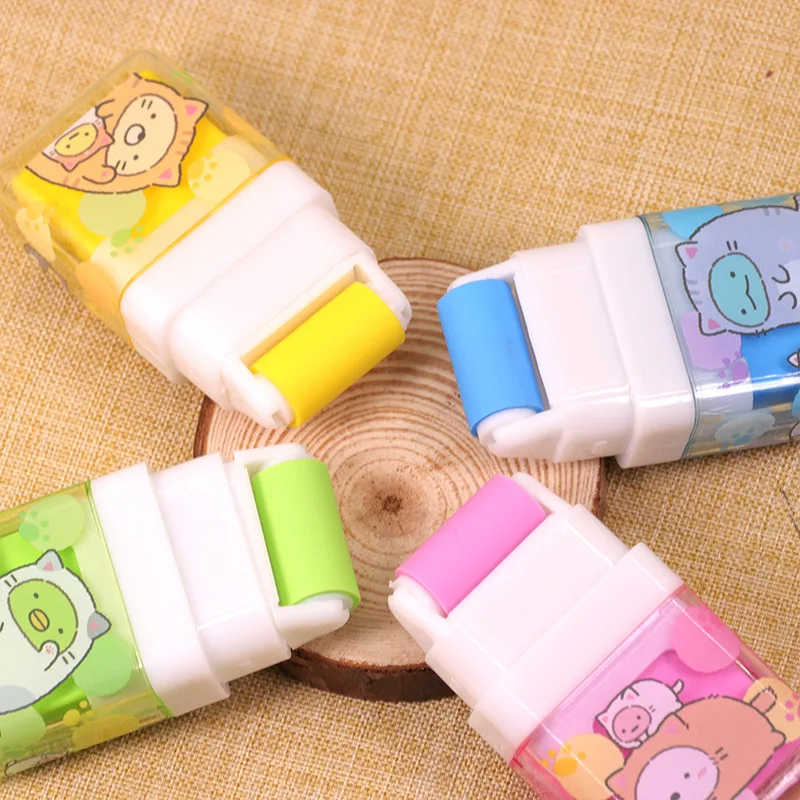 Cute Erasers, Kawaii Animal Pencil Small Eraser, Cartoon Cat Fun Rubber  Novelty Creative Kids Drawing Eraser Bulk Accessory Office Back to School