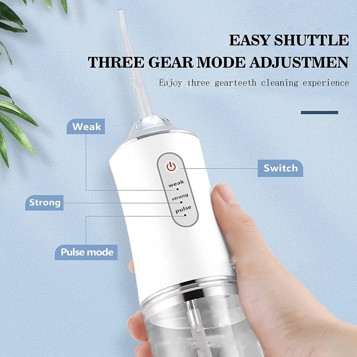 Dental cleaner portable cordless oral irrigator 3 modes waterproof rechargeable with 4 nozzles