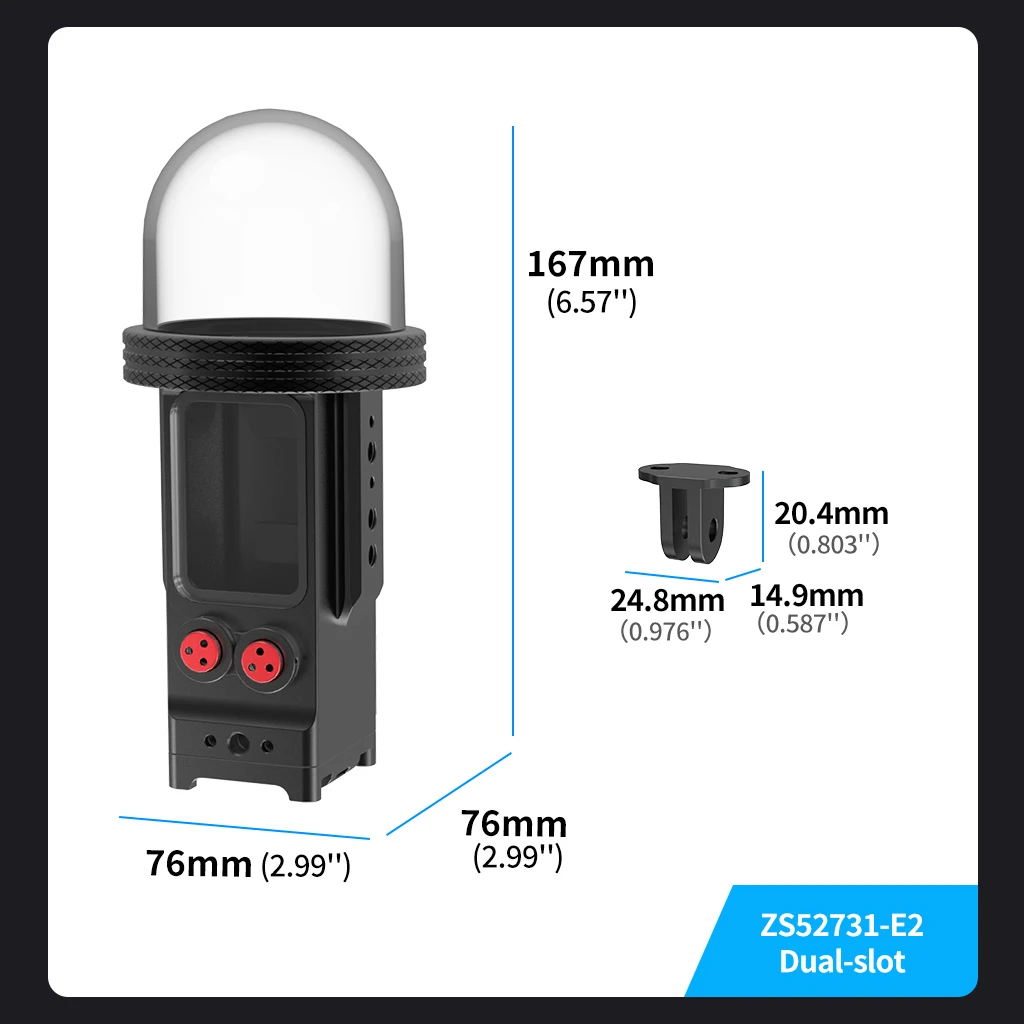 Für DJI Osmo Pocket 3 Wasserdichtes Gehäuse 80 m Aluminiumpanzerung Magnetisches Schnellspanngehäuse 1/4 Halterung für Unterwasserkamera Gimbal – Detail 27