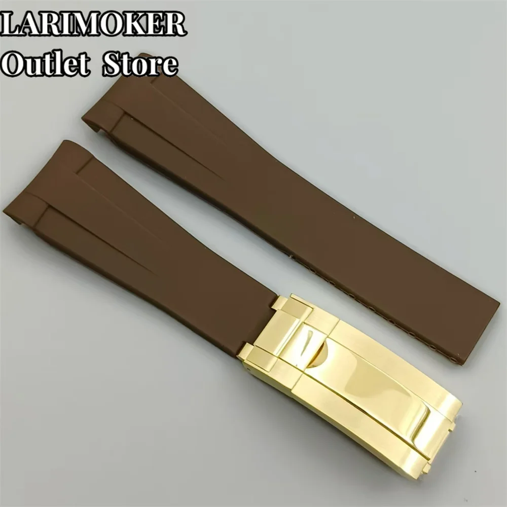 20mm Multi-Color Rubber Watch Strap with Stainless Steel Buckle