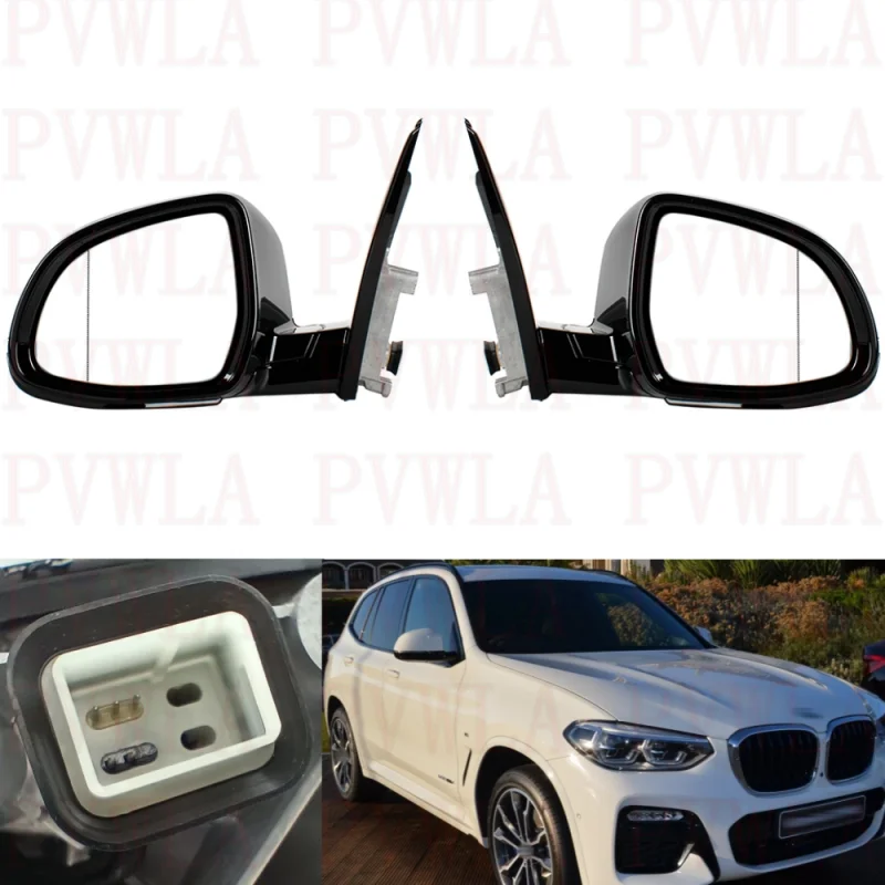Specchietto Retrovisore Per Auto Per Bmw X3 G01 G08 2018 2019 2020 2021 Coppia 5Pin Verniciato Bianco Riscaldato Regolazione Della Potenza Blind Line 