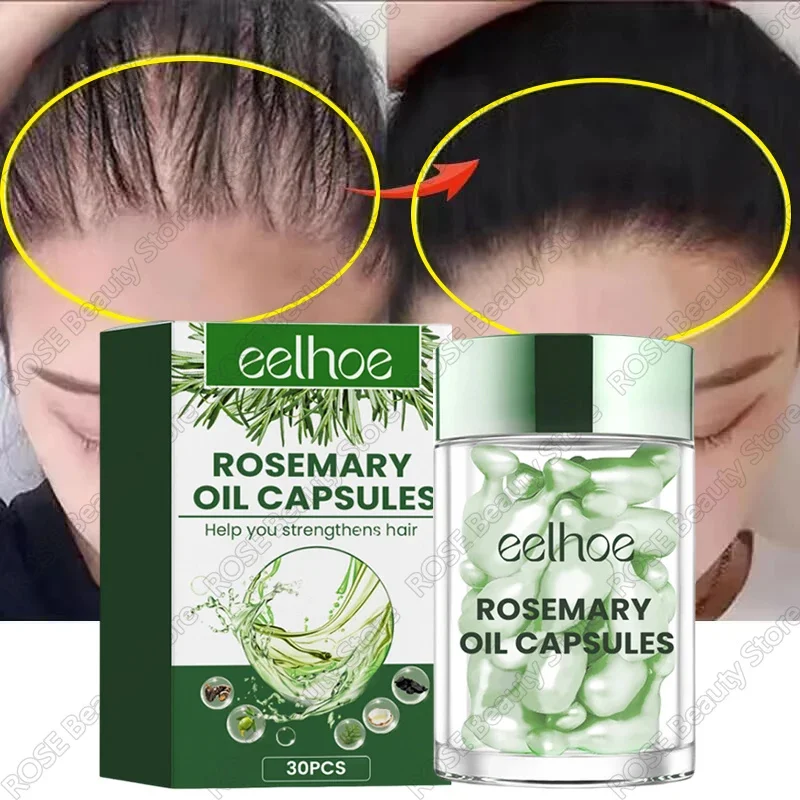 Hair Growth Essential Oil Rosemary Hair Serum Capsule Oil Anti loss Baldness Repair Damaged Scalp Treatment For Women Men hair care products