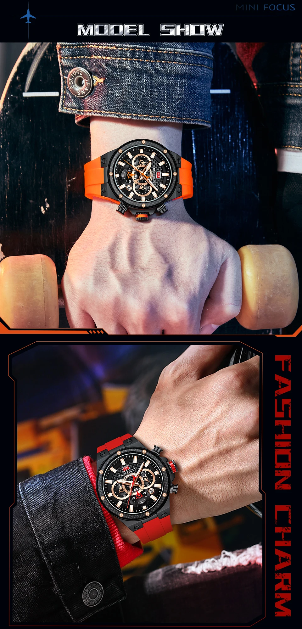 Relógio de quartzo MINI FOCUS para homens à prova d'água_voghion.com
