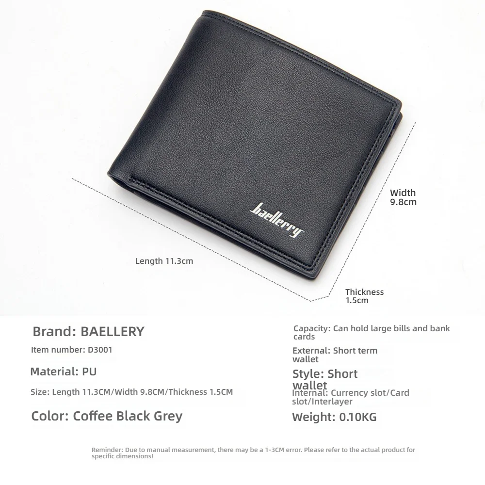 Baellerry Buttery Soft Slim Wallet for Men, Minimalist PU Leather Card Holder - Front Pocket RFID Blocking Cash Organizer