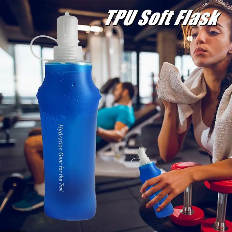 1PCS 380ml 500ml Soft Bottle Folding Collapsible TPU Hydration