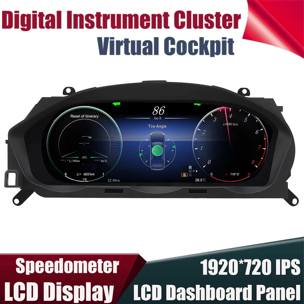 Panel de instrumentos digital de 12,3 pulgadas para Mercedes Benz Clase C W204 NTG4.0 NTG4.5 2008-2014, velocímetro LCD, panel de salpicadero 1