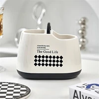 Support de rangement en plastique pour ustensiles de cuisine avec trou de drainage pour baguettes, cuillères, spatules et autres outils de cuisine 4