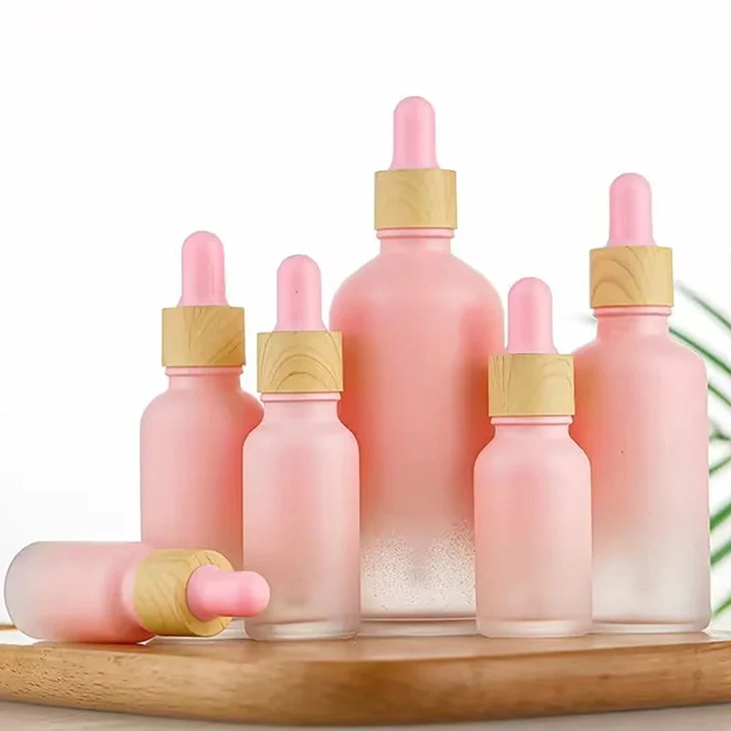 5/10/15/20 ML Pink Frosted Glass Bottle with Pipette Dropper, Pink Essential Oil Bottles, Cosmetic Essence Packing Bottle бутылка jordan judy water glass bottle pink p001