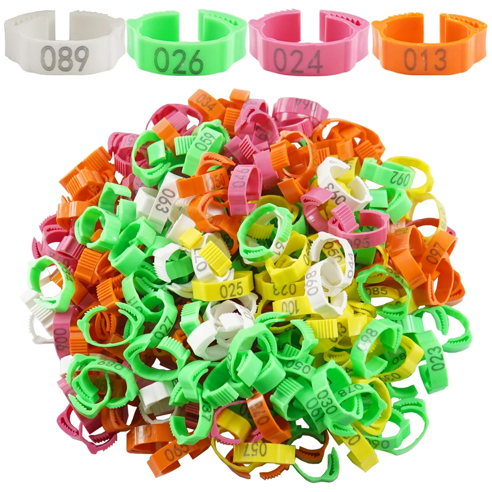 30PCS Chicken Foot Ring Adjustable Size Poultry Leg Digital Label Buckle Ring 6 Colors Plastic Chick Duck Goose Farm Equipment