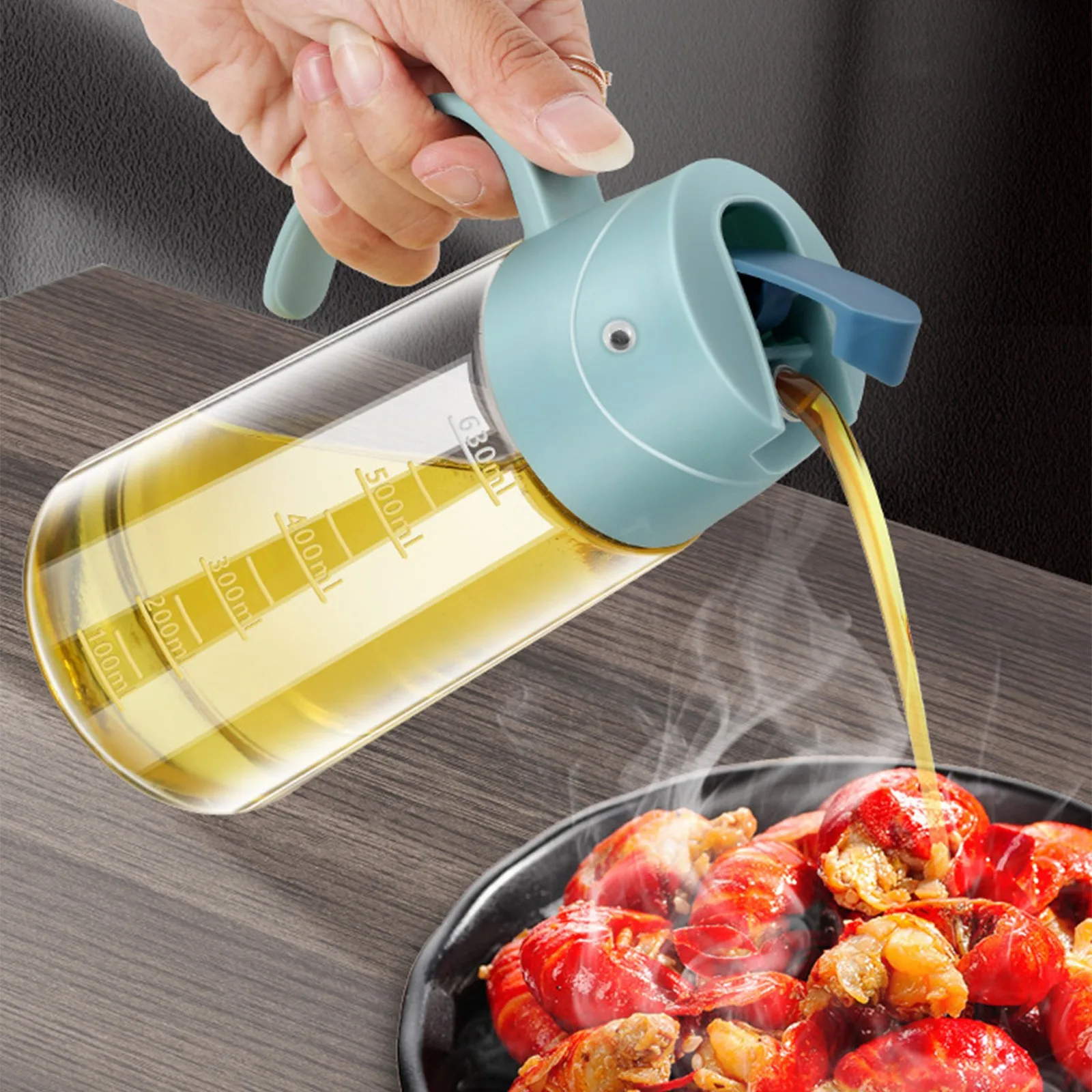 

Olive Oil Dispenser Bottle Leakproof Glass Oil Container With Non Slip Handle Automatic Cap And Stopper True Stir Fry Oil Bottle