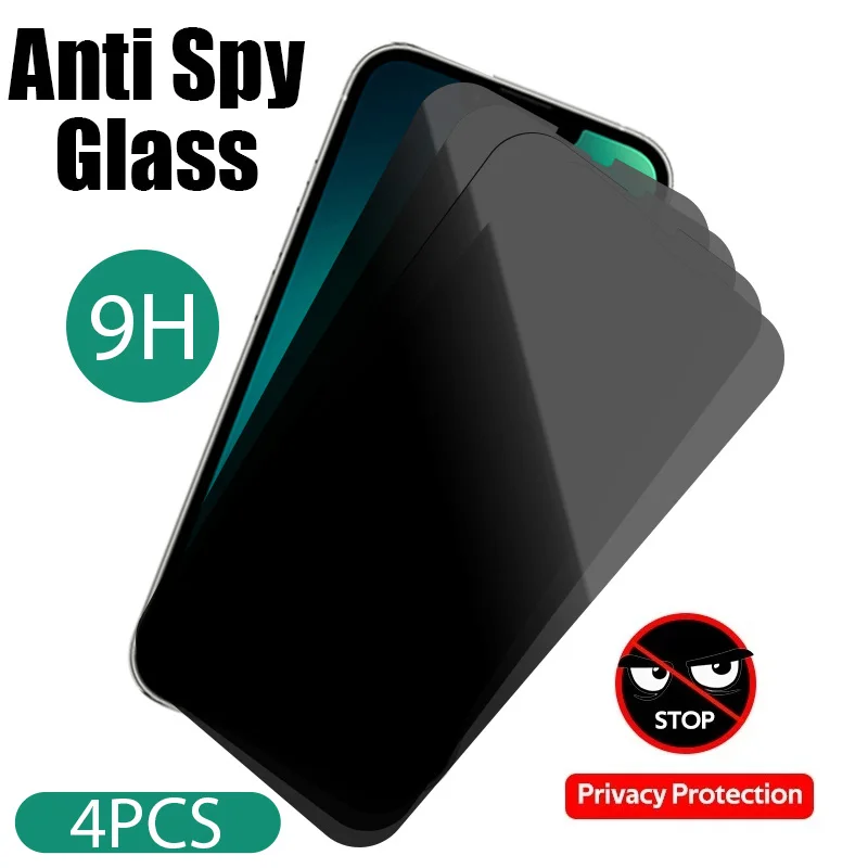 4PCS Privacy Screen Protectors for IPhone 13 Pro Max 12 Mini 6 7 8 Plus