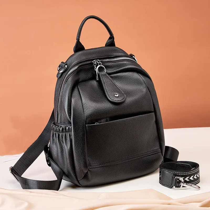 

Women's Genuine Leather Backpack Spring Summer Fashion Shoulder Bags High Quality Cowhide Travel Rucksack School Bags For Girls