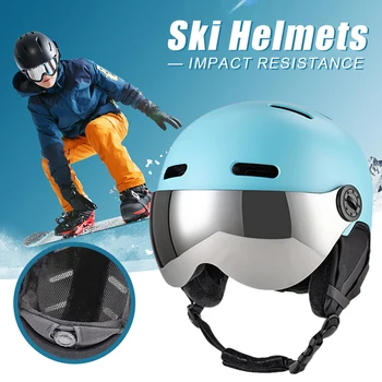 Skiing Helmet With Goggles Winter Outdoor Sports Safety Ski Helmet Snow Snowboard Skateboard Helmet For Women Men Kids 2