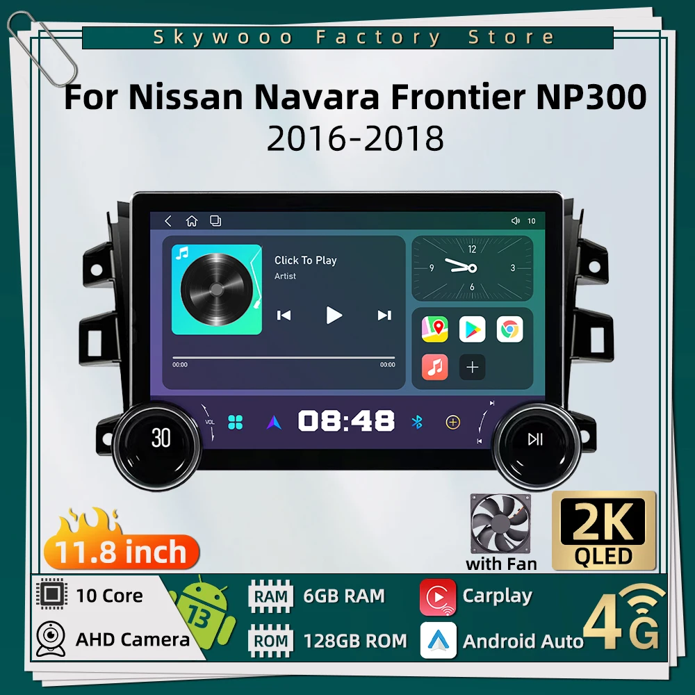 

11.8" Car Radio for Nissan Navara Frontier NP300 2016-2018 2 Din Android Car Multimedia Player GPS WiFi Navigation Audio Stereo