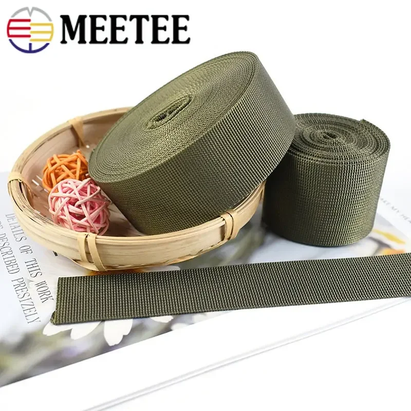 10M 20-50mm ArmyGreen Nylon Webbing Tape For Sewing Bag Strap Belt Ribbon Band Backpack Decor Binding DIY Garment Accessories