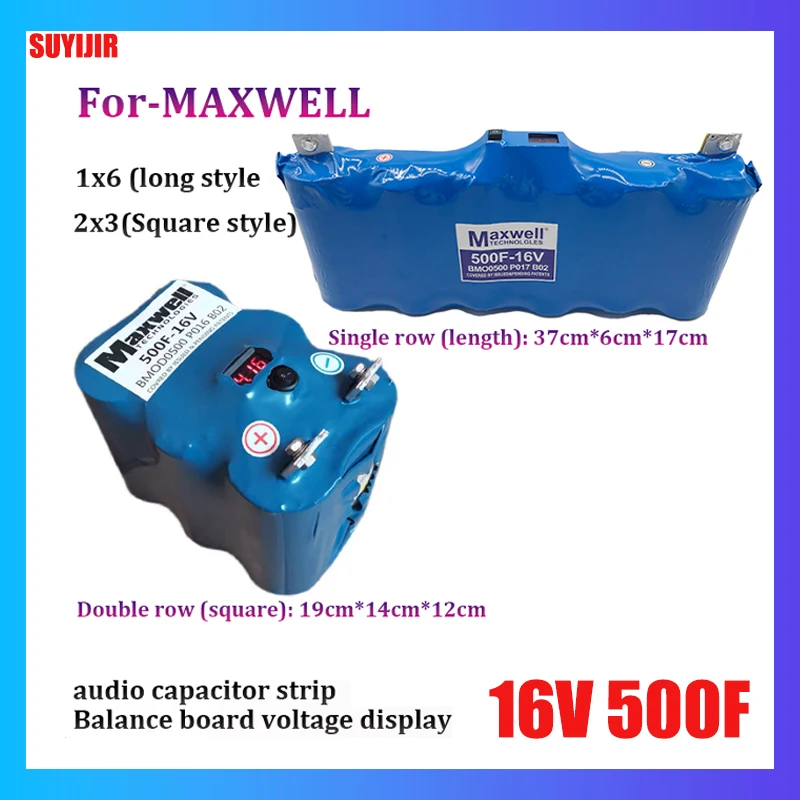

16V 500F for-MG Maxwell 2.7V 3000F Audio Car Rectifier Suitable for Super Farad Capacitor Capacitor Car Stabilized Power Supply