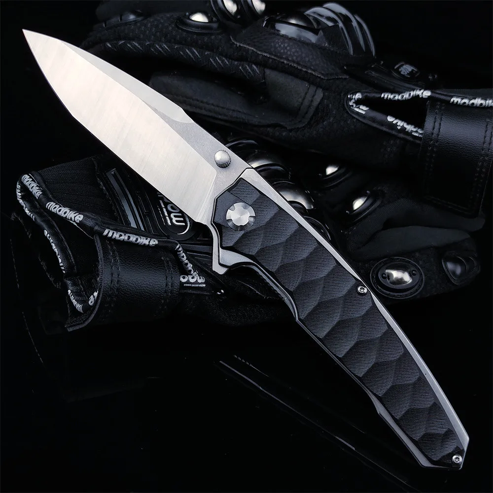 

Hot Sale Pocket D2 Steel Blade Folding Knife G10 Handle High Hardness Outdoor Tactical Survival Knives Camping Hunting EDC Tool